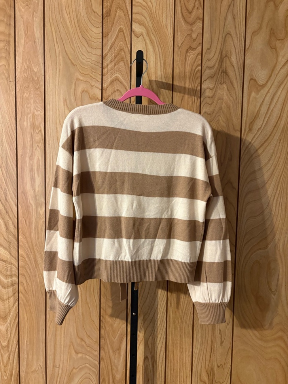 Anniewear Striped Tie Front Sweater Top Sample Size Small - Picture 3 of 3